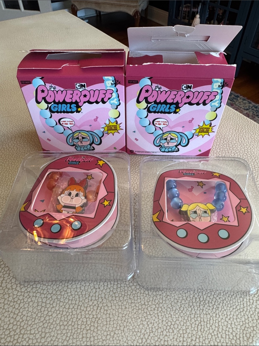 Set of two POP MART Powerpuff Girls Beaded Phone Charms
